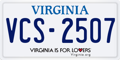 VA license plate VCS2507