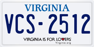 VA license plate VCS2512