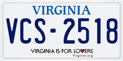 VA license plate VCS2518