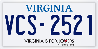 VA license plate VCS2521