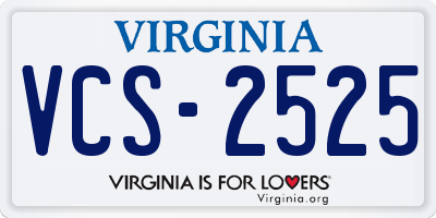 VA license plate VCS2525