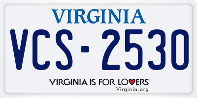 VA license plate VCS2530