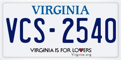VA license plate VCS2540