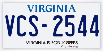 VA license plate VCS2544
