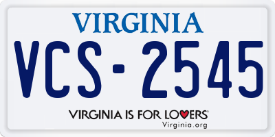 VA license plate VCS2545