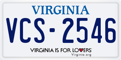 VA license plate VCS2546