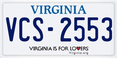 VA license plate VCS2553