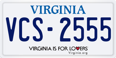 VA license plate VCS2555