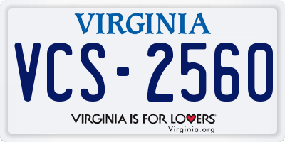 VA license plate VCS2560