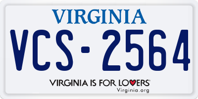 VA license plate VCS2564