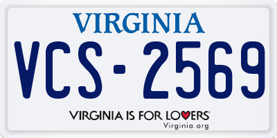 VA license plate VCS2569