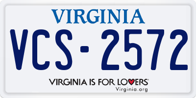 VA license plate VCS2572