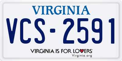 VA license plate VCS2591