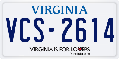 VA license plate VCS2614