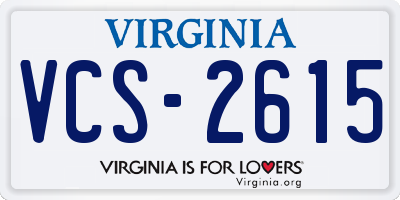VA license plate VCS2615