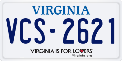 VA license plate VCS2621
