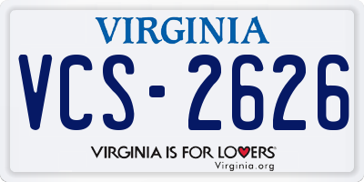 VA license plate VCS2626
