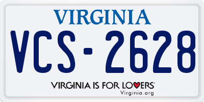VA license plate VCS2628