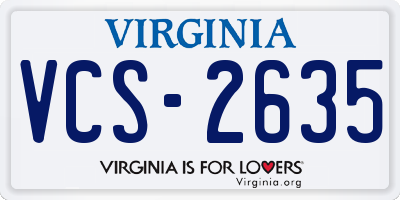 VA license plate VCS2635