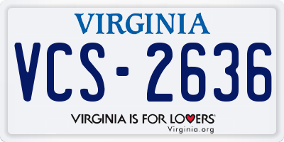 VA license plate VCS2636