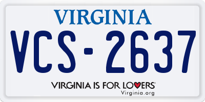 VA license plate VCS2637