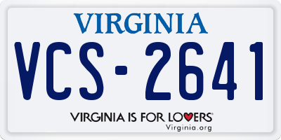 VA license plate VCS2641