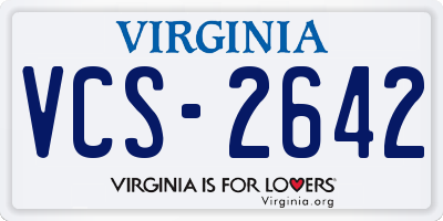 VA license plate VCS2642