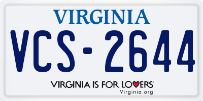 VA license plate VCS2644