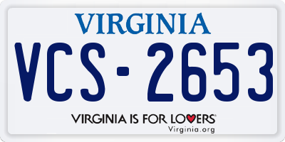 VA license plate VCS2653