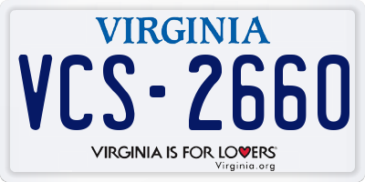 VA license plate VCS2660