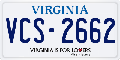 VA license plate VCS2662