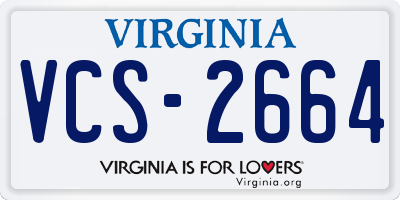 VA license plate VCS2664