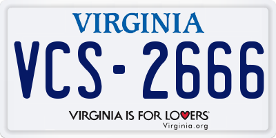 VA license plate VCS2666