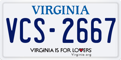 VA license plate VCS2667