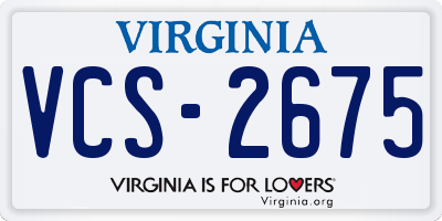 VA license plate VCS2675