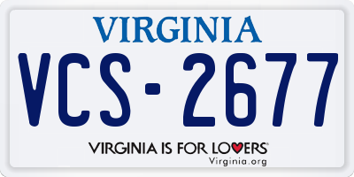 VA license plate VCS2677