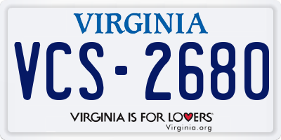 VA license plate VCS2680