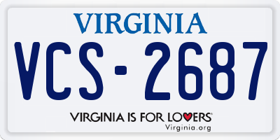 VA license plate VCS2687