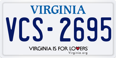 VA license plate VCS2695