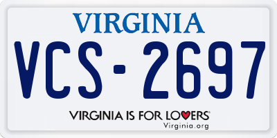 VA license plate VCS2697