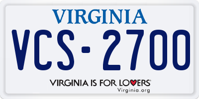 VA license plate VCS2700