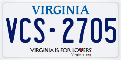 VA license plate VCS2705