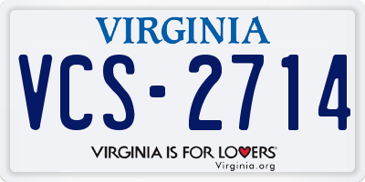 VA license plate VCS2714