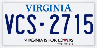 VA license plate VCS2715
