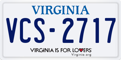 VA license plate VCS2717