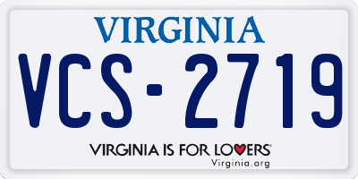 VA license plate VCS2719