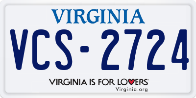 VA license plate VCS2724