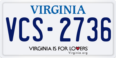 VA license plate VCS2736