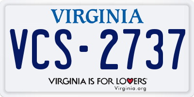 VA license plate VCS2737
