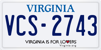VA license plate VCS2743